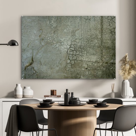 MuchoWow® Peinture sur verre 90x60 cm - Peinture sur verre acrylique - Mur - Vert - Terre - Photo sur verre - Peintures