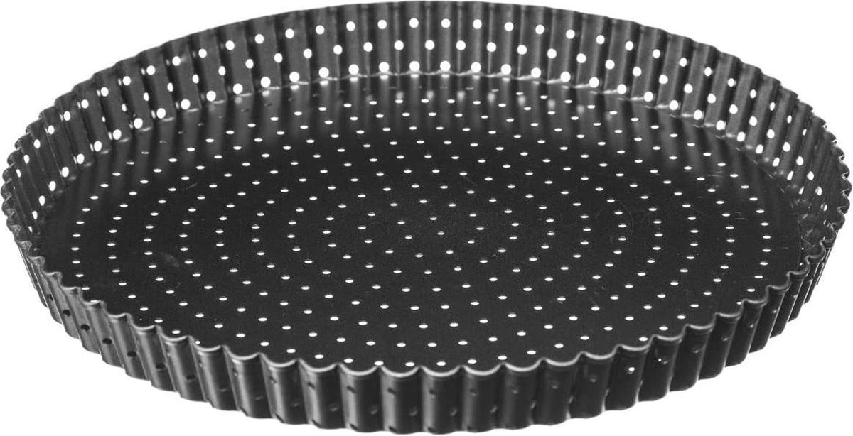 1 x taartvorm geperforeerde quichevorm ronde taartvorm antiaanbaklaag verwijderbare bodem (diameter 28 cm)