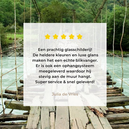 Peinture sur Verre - Pont - Bois - Rivière - 80x120 cm - Peintures sur Verre Peintures - Photo sur Glas