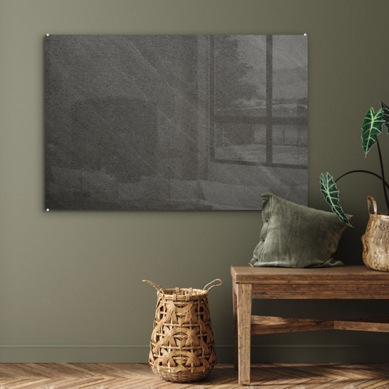 MuchoWow® Peinture sur Verre - Impression Granit - Motif - Grijs - 120x80 cm - Peintures sur Verre Peintures - Photo sur Glas