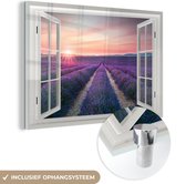 Peinture sur Verre - Voir à Travers - Coucher de Soleil - Lavande - 120x80 cm - Peintures sur Verre Peintures - Photo sur Glas