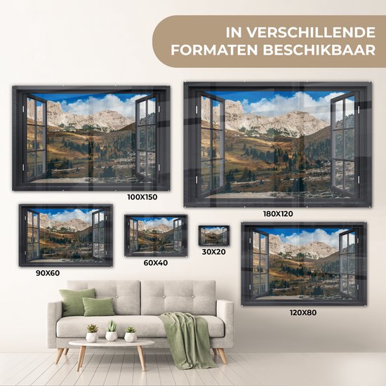 Peintures sur verre - Voir à travers - Montagnes - Vert - 180x120 cm - Peintures Plexiglas