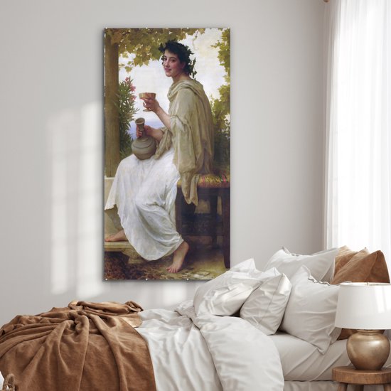 Peinture sur Verre - Bacchante - Peinture de William-Adolphe Bouguereau - 80x160 cm - Peintures sur Verre Peintures - Photo sur Glas