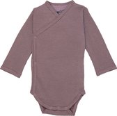 Lodger Newborn kleding - Overslagromper - Lange mouw - Maat 56 - 0-2M - Paars