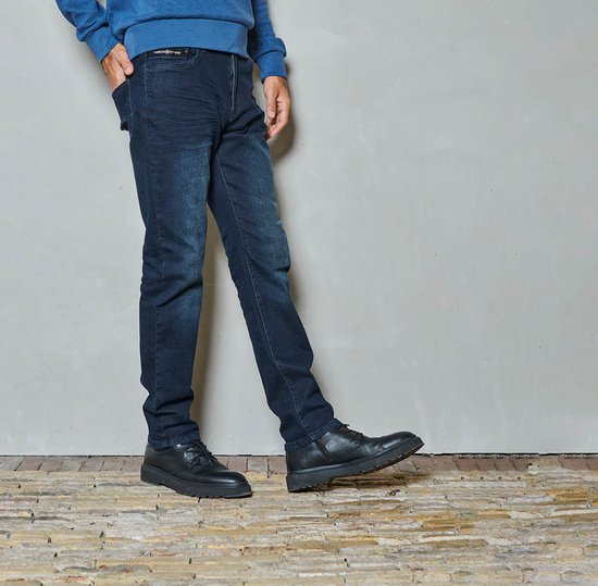 Twinlife Heren tapered jeans Axel - Spijkerbroeken - Duurzaam - Recycled - Blauw