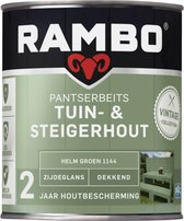 Rambo Pantserbeits Tuin & Steigerhout - Dekkend - Zijdeglans - Waterproof - Flessengroen - 0.75L