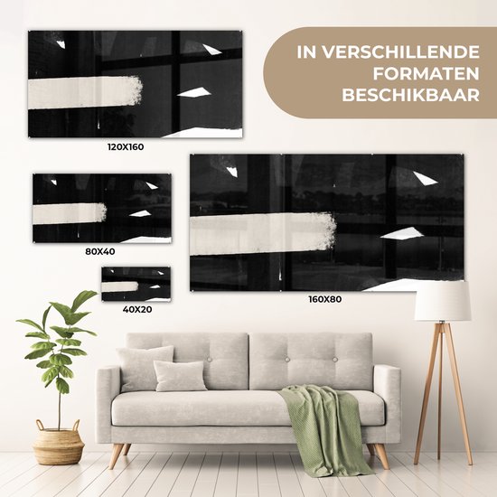 MuchoWow® Peinture sur verre 40x20 cm - Peinture sur verre acrylique - Abstrait - Pastel - Minimalisme - Photo sur verre - Peintures