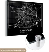 MuchoWow® Peinture sur verre 40x30 cm - Peinture sur verre acrylique - Apeldoorn - Plan de la ville - Carte - Carte - Photo sur verre - Peintures