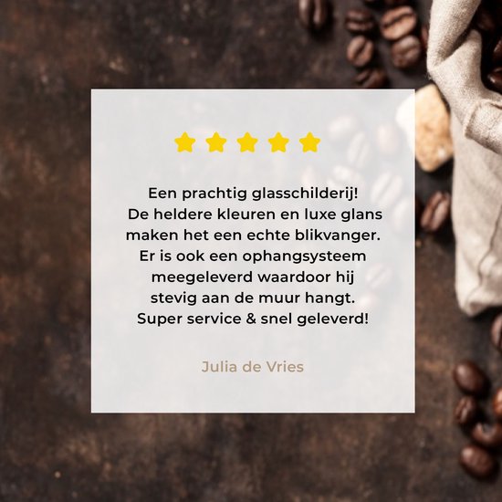 MuchoWow® Peinture sur verre - Grains de café - Café - Sac - 90x60 cm - Peintures sur verre acrylique - Photo sur Glas