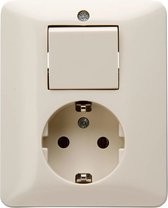 Norme PEHA - Combiné - Interrupteur à bascule + prise - Terre de protection - Crème