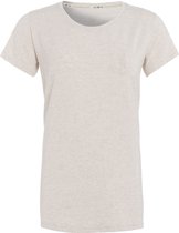 Knit Factory Lily Shirt - Chemise à col rond pour femme - T-shirt à manches courtes - Chemise pour le printemps et l'été - Beige - XL