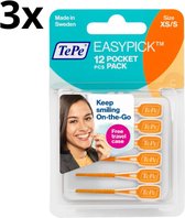 TePe Ragers EasyPick XS/S Pocket Pack Oranje - 3 x 12 stuks - Voordeelverpakking