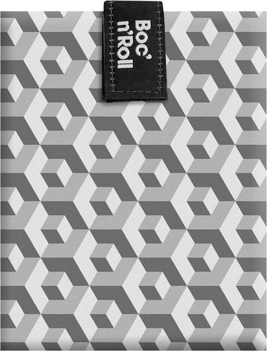 Roll'Eat Boc'n'Roll Foodwrap herbruikbaar Boterhamzakje - Tiles Black