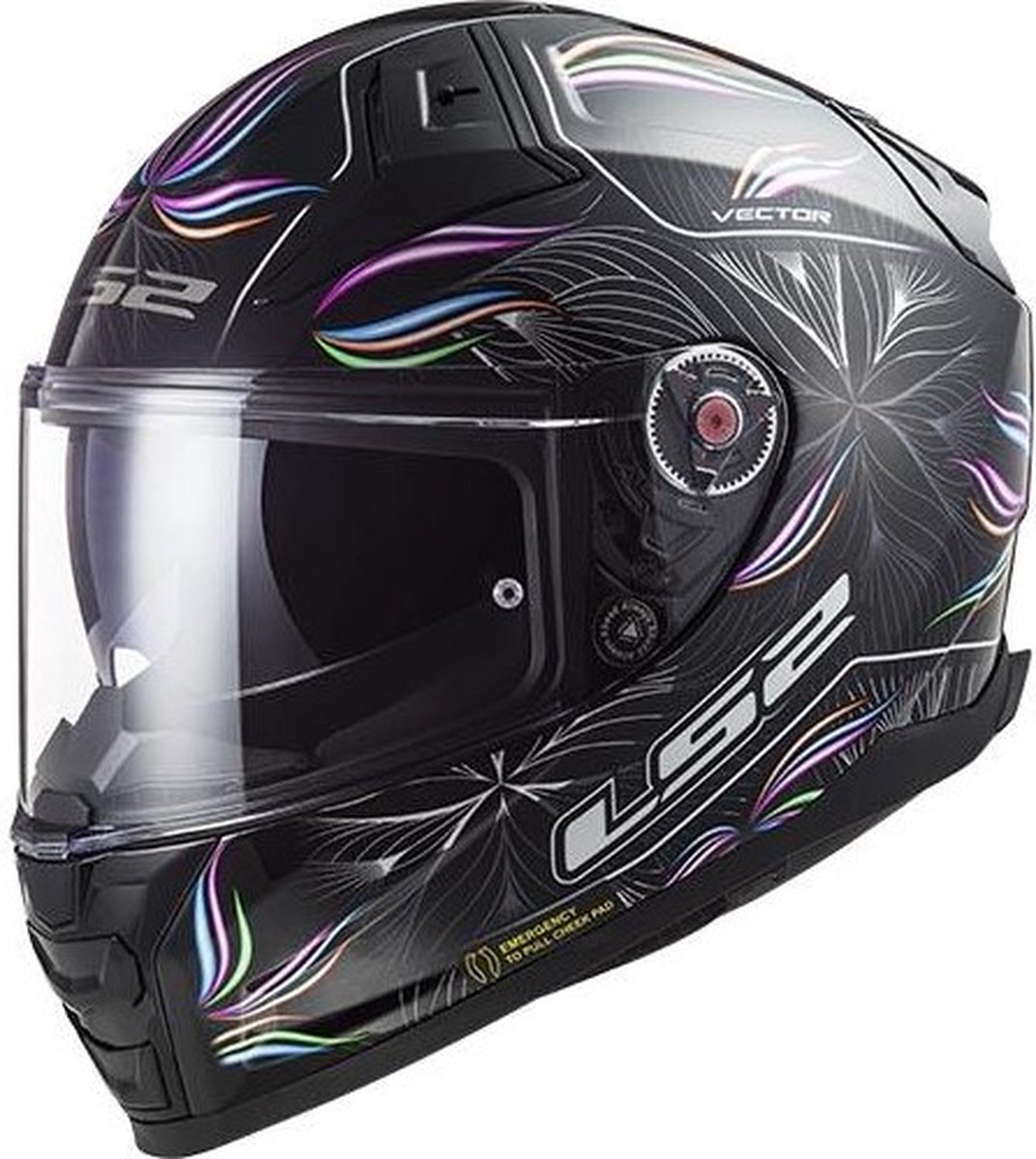LS2 Ff811 Vector Ii Tropical Black White L - Maat L - Helm