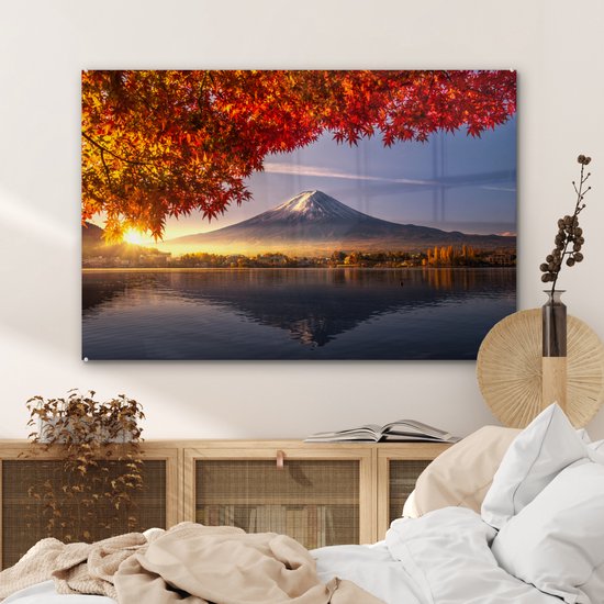 Peinture sur verre - Automne - Berg - Japon - 120x80 cm - Peintures Plexiglas
