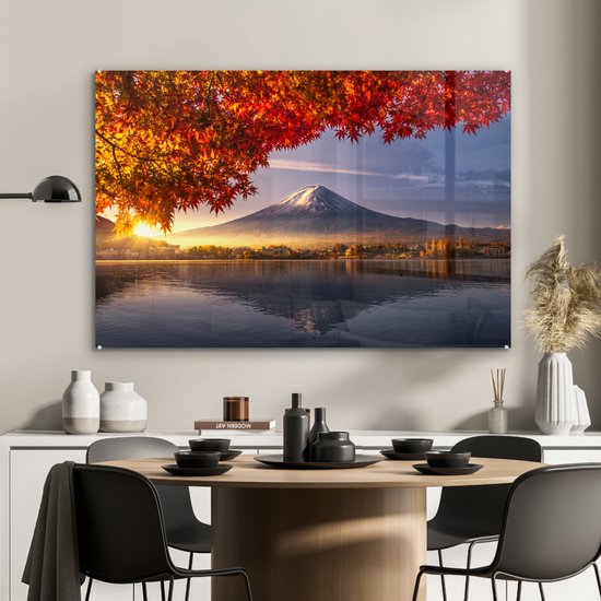 Peinture sur verre - Automne - Berg - Japon - 120x80 cm - Peintures Plexiglas