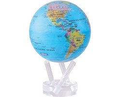 Mova wereldbol op zonne energie Ø 15 cm - Blauw met staatkundige kaart (BOE)