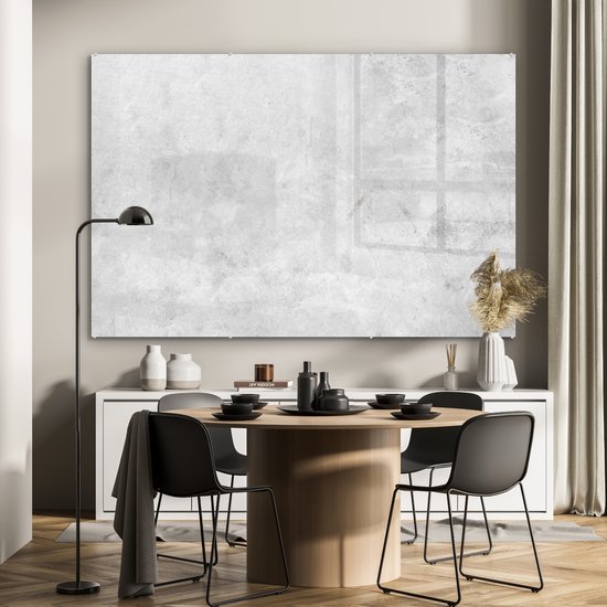 MuchoWow® Peinture sur verre 150x100 cm - Peinture sur verre acrylique - Marbre - Texture - Grijs - Aspect marbre - Photo sur verre - Peintures