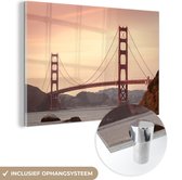 MuchoWow® Glasschilderij - San Francisco - Brug - Amerika - 120x80 cm - Acrylglas Schilderijen - Foto op Glas