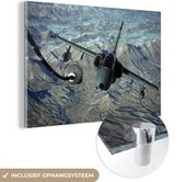 MuchoWow® Peinture sur Verre - Avion - Avion de Chasse - Berg - 150x100 cm - Peintures sur Verre Peintures - Photo sur Glas