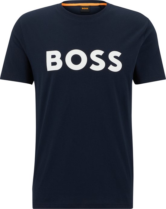 SINGLES DAY! BOSS - T-shirt Logo Navy - Heren - Maat XXL - Modern-fit