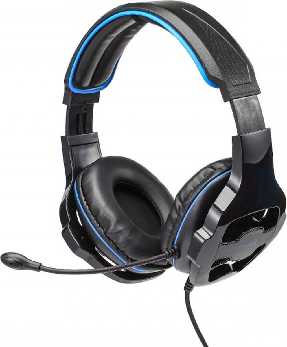 Rixus Gaming Headset Alpha Bravo - geluiddempende microfoon - foam ear pads - Geschikt voor PS4/5, Nintendo Switch, Xbox , PC én laptop - Blauw