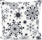 Sierkussen 'Kerst' Zwart-Wit Sneeuw | 45 x 45 cm | Katoen/Polyester