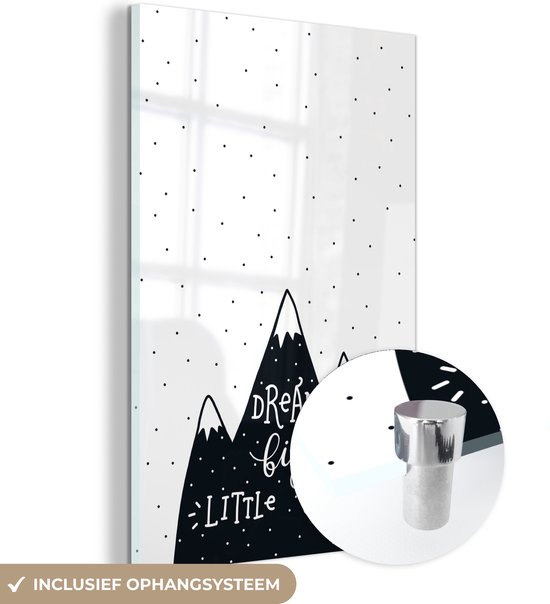 MuchoWow® Peinture sur verre 60x90 cm - Peinture acrylique sur verre - Citation - Enfant - Rêves - Garçons - Filles - Bébé - Enfant - Photo sur verre - Peintures