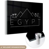 MuchoWow® Glasschilderij 120x80 cm - Schilderij acrylglas - Skyline "Egypte" op een zwarte achtergrond - Foto op glas - Schilderijen