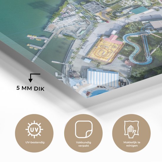 MuchoWow® Peinture sur verre 80x60 cm - Peinture sur verre acrylique - parc d'attractions - Photo sur verre - Peintures