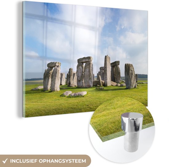 MuchoWow® Glasschilderij - Stonehenge in Engeland - 180x120 cm - Acrylglas Schilderijen - Foto op Glas - MuchoWow