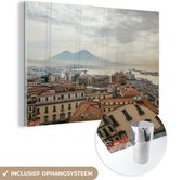 Vue sur Naples avec le Vésuve en Italie en arrière-plan Plexiglas 120x80 cm - Tirage photo sur Glas (décoration murale en plexiglas)