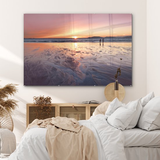 Peinture sur verre - Plage - Soleil - Mer - 180x120 cm - Peintures acryliques - Photo sur Glas
