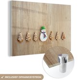 MuchoWow® Glasschilderij 150x100 cm - Schilderij acrylglas - kerstkoekjes - Foto op glas - Schilderijen