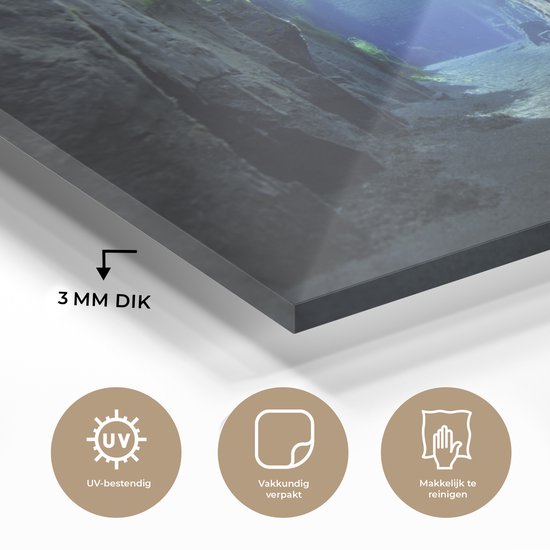 Rocks under water Glas 60x40 cm - Tirage photo sur Glas (décoration murale en plexiglas)