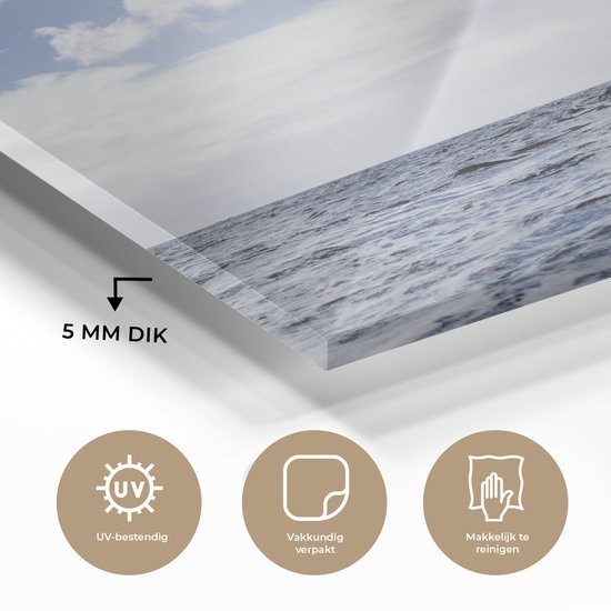 MuchoWow® Peinture sur verre 150x100 cm - Peinture sur verre acrylique - Voilier sous un ciel nuageux - Photo sur verre - Peintures