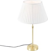 QAZQA parte - Klassieke Tafellamp met kap - 1 lichts - H 690 mm - Wit - Woonkamer | Slaapkamer | Keuken