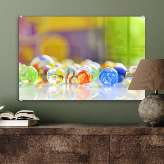 MuchoWow® Peinture sur verre 60x40 cm - Peinture sur verre acrylique - Billes - Glas - Motifs - Photo sur verre - Peintures