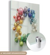 MuchoWow® Glasschilderij 90x120 cm - Schilderij acrylglas - De verschillende kerst ornamenten - Foto op glas - Schilderijen