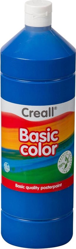 Plakkaatverf creall basic donkerblauw 1000ml | Fles a 1000 milliliter