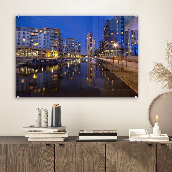 The Leeds Dock in Leeds, England Plexiglass 60x40 cm - Tirage photo sur Glas (décoration murale en plexiglas)