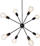 QAZQA sputnik - Moderne Hanglamp voor boven de eettafel | in eetkamer - 1 lichts - Ø 650 mm - Zwart -  Woonkamer | Slaapkamer | Keuken