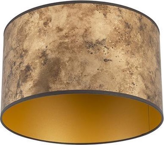 Tissu cylindre QAZQA - Abat-jour - Ø 350 mm - Bronze