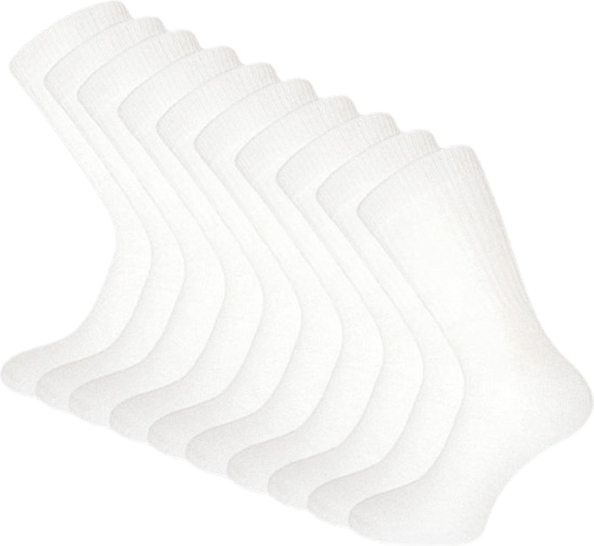 Apollo - Sportsokken - 46/48 - 10-Pack - Uniseks - Mannen - Vrouwen - Uniseks - Mannen - Vrouwen - Effen Wit