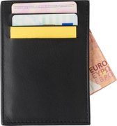 RFID Compacte Leren Portemonnee - Pasjeshouder - Creditcardhouder - Zwart