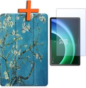 Hoes Geschikt voor Lenovo Tab P11 (2e Gen) Hoes Tri-fold Tablet Hoesje Case Met Screenprotector - Hoesje Geschikt voor Lenovo Tab P11 (2nd Gen) Hoesje Hardcover Bookcase - Bloesem