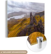 MuchoWow® Glasschilderij 120x90 cm - Schilderij acrylglas - Schotse bergen - Foto op glas - Schilderijen