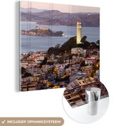 MuchoWow® Glasschilderij - Alcatraz - San Francisco - Amerika - 90x90 cm - Acrylglas Schilderijen - Foto op Glas