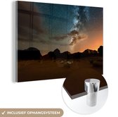 Beau ciel étoilé au-dessus du Wadi Rhum Plexiglass 30x20 cm - petit - Tirage photo sur Glas (décoration murale plexiglas)