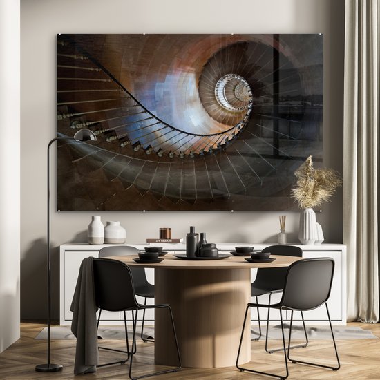 MuchoWow® Peinture sur verre - Un escalier en colimaçon dans un phare -  180x120 cm 